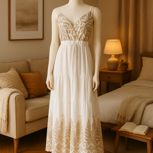 ABITO LUNGO ORO INDI 01