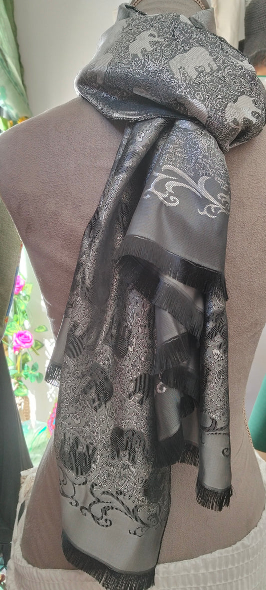 SCIARPA SETA ELEFANTITHAI