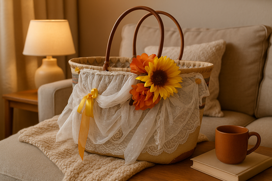 BORSA PAGLIA FLOWERES        BS01
